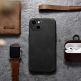 iCarer Leather Oil Wax MagSafe Case - кожен (естествена кожа) кейс с MagSafe за iPhone 13 mini (черен) 13