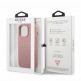 Guess Saffiano PU Leather Hard Case - дизайнерски кожен кейс за iPhone 13 Pro Max (розов) 5