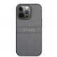 Guess Saffiano PU Leather Hard Case - дизайнерски кожен кейс за iPhone 13 Pro (сив) 1