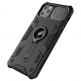 Nillkin CamShield Armor Hard Case - хибриден удароустойчив кейс с пръстен против изпускане за iPhone 11 (черен) 3