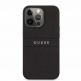 Guess Saffiano PU Leather Hard Case - дизайнерски кожен кейс за iPhone 13 Pro (черен) 1