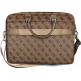Guess PU 4G Metal Logo Computer Bag - луксозна дизайнерска чанта с дръжки и презрамка за преносими компютри до 16 инча (кафява) 1
