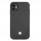 BMW Signature Leather Lower Stripe Leather Case - кожен кейс (естествена кожа) за iPhone 11 (черен) 2