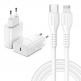 Dux Ducis Power Delivery USB-C PD Wall Charger 20W - захранване за ел. мрежа с USB-C изход с технология за бързо зареждане и USB-C към Lightning кабел (бял) 1