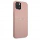Guess Saffiano PU Leather Hard Case - дизайнерски кожен кейс за iPhone 13 (розов) 2