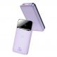 Baseus Magnetic Wireless Quick Charging Power Bank 10000 mAh (PPCX010005) - преносима външна батерия с USB-C порт, USB-A изход и безжично зареждане с MagSafe (лилав) 1