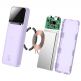 Baseus Magnetic Wireless Quick Charging Power Bank 10000 mAh (PPCX010005) - преносима външна батерия с USB-C порт, USB-A изход и безжично зареждане с MagSafe (лилав) 3