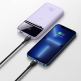 Baseus Magnetic Wireless Quick Charging Power Bank 10000 mAh (PPCX010005) - преносима външна батерия с USB-C порт, USB-A изход и безжично зареждане с MagSafe (лилав) 8