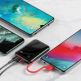 Baseus Mini S Digital Display Power Bank 15W Wireless Charger 10000mAh (PPXF-A09) - външна батерия 10000 mAh с вграден USB-C кабел и USB-C, USB-A и Lightning портове (черен-червен) 6