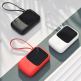 Baseus Qpow Digital Display Power bank with Lightning cable 15W 10000mAh (PPQD-B02) - външна батерия 10000 mAh с вграден Lightning кабел и USB-C, USB-A и Lightning портове (бял) 1