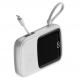 Baseus Qpow Digital Display Power bank with Lightning cable 15W 10000mAh (PPQD-B02) - външна батерия 10000 mAh с вграден Lightning кабел и USB-C, USB-A и Lightning портове (бял) 2