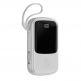 Baseus Qpow Digital Display Power bank with Lightning cable 15W 10000mAh (PPQD-B02) - външна батерия 10000 mAh с вграден Lightning кабел и USB-C, USB-A и Lightning портове (бял) 5
