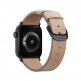 Nomad Strap Modern Slim Leather - кожена (естествена кожа) каишка за Apple Watch 38мм, 40мм, 41мм (бежов-черен) 1