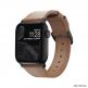 Nomad Strap Modern Slim Leather - кожена (естествена кожа) каишка за Apple Watch 38мм, 40мм, 41мм (бежов-черен) 6