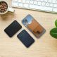 4smarts UltiMag ErgoFold Magnetic Kickstand Wallet - кожен портфейл (джоб) с градена поставка за прикрепяне към iPhone с MagSafe (тъмносин) 1