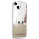 Karl Lagerfeld Liquid Glitter Peek a Boo Case - дизайнерски кейс с висока защита за iPhone 13 (прозрачен) 5