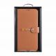 iCarer Haitang Leather Wallet Case - кожен (естествена кожа) калъф, тип портфейл за Samsung Galaxy S22 (кафяв) 2