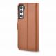 iCarer Haitang Leather Wallet Case - кожен (естествена кожа) калъф, тип портфейл за Samsung Galaxy S22 (кафяв) 8
