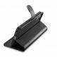 iCarer Haitang Leather Wallet Case - кожен (естествена кожа) калъф, тип портфейл за Samsung Galaxy S22 (черен) 4