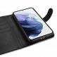 iCarer Haitang Leather Wallet Case - кожен (естествена кожа) калъф, тип портфейл за Samsung Galaxy S22 (черен) 9