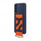 Samsung Silicone Cover With Strap EF-GS901TNEGWW - оригинален силиконов кейс с ластик против изпускане за Samsung Galaxy S22 (тъмносин) 1