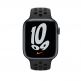 Apple Watch Nike Sport Band - оригинална силиконова каишка за Apple Watch 42мм, 44мм, 45мм (тъмносив-черен) 2