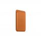 Apple iPhone Leather Wallet with MagSafe And Find My Support - оригинален кожен портфейл (джоб) за прикрепяне към iPhone с MagSafe (светлокафяв) 2