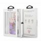 Guess Liquid Glitter Flower Case - дизайнерски кейс с висока защита за iPhone 13 (лилав) 5