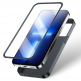 Joyroom 360° Full Case And Tempered Glass Set - тънък силиконов кейс и стъклено защитно покритие за целия дисплей на iPhone 13 Pro (черен)