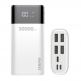 Dudao K8Max Power Bank With LCD 30000 mAh 4A - външна батерия с четери USB-A и технология за бързо зареждане (бял) 9