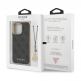 Guess 4G Charms Collection Hard Case - дизайнерски кожен кейс за iPhone 13 Pro (сив) 1