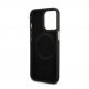 Guess PU 4G MagSafe Leather Hard Case - дизайнерски кожен кейс с MagSafe за iPhone 13 Pro (черен) 2