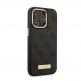 Guess PU 4G MagSafe Leather Hard Case - дизайнерски кожен кейс с MagSafe за iPhone 13 Pro (черен) 4