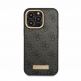Guess PU 4G MagSafe Leather Hard Case - дизайнерски кожен кейс с MagSafe за iPhone 13 Pro (черен) 5