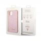Guess Glitter Flakes Metal Logo - хибриден удароустойчив кейс за iPhone 14 (розов) 4