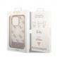 Guess Peony Glitter Script Logo Case - дизайнерски кейс с висока защита за iPhone 14 Pro (розов) 5