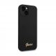 Guess Liquid Silicone Metal Logo Case - силиконов (TPU) калъф за iPhone 14 (черен)  1