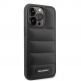 Karl Lagerfeld Quilted Puffy Metal Logo Case - дизайнерски кожен кейс за iPhone 14 Pro (черен) 2