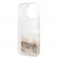 Karl Lagerfeld Liquid Glitter Karl and Choupette Case - дизайнерски кейс с висока защита за iPhone 14 Pro (прозрачен-златист) 4