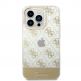 Guess Peony Glitter Script Logo Case - дизайнерски кейс с висока защита за iPhone 14 Pro Max (златист) 1