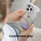 Elago Glide Case - удароустойчив силиконов (TPU) калъф за iPhone 14 Pro Max (прозрачен-лилав) 2