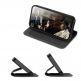 Dux Ducis Skin X2 Case - кожен калъф с поставка и отделение за кр. карти за iPhone 14 Pro Max (черен) 10