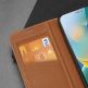 Dux Ducis Skin X2 Case - кожен калъф с поставка и отделение за кр. карти за iPhone 14 Pro (кафяв) 6