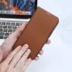 Dux Ducis Skin X2 Case - кожен калъф с поставка и отделение за кр. карти за iPhone 14 Pro (кафяв) 7