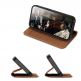 Dux Ducis Skin X2 Case - кожен калъф с поставка и отделение за кр. карти за iPhone 14 Pro (кафяв) 9