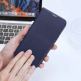 Dux Ducis Skin X2 Case - кожен калъф с поставка и отделение за кр. карти за iPhone 14 Pro (син) 6