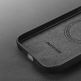 Dux Ducis Grit Faux Leather MagSafe Case - дизайнерски кожен кейс с MagSafe за iPhone 14 Pro Max (черен) 9