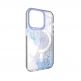 SwitchEasy Artist M veil Case With MagSafe - дизайнерски хибриден удароустойчив кейс с MagSafe за iPhone 14 Pro (син-прозрачен)  2