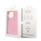 Guess PU Croco with Metal Camera Outline Case - дизайнерски кожен кейс за iPhone 14 Pro Max (розов) 3