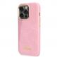 Guess PU Croco with Metal Camera Outline Case - дизайнерски кожен кейс за iPhone 14 Pro Max (розов) 4